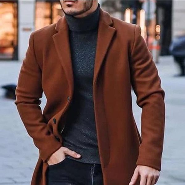 men's wool & blends 2021 winter trench coat men long overcoat solid color modern fashion windbreaker jackets mens england style, Black
men's wool & blends 2021 winter trench coat men long overcoat solid color modern fashion windbreaker jackets mens england style, Black