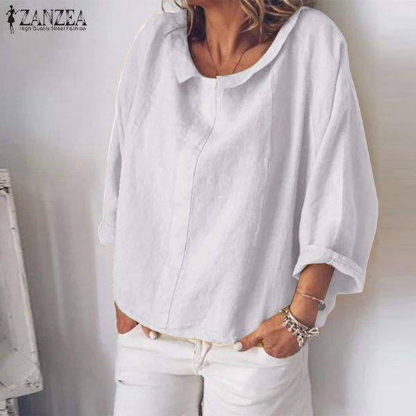 zanzea autumn shirt fashion women long sleeve cotton linen blouse casual lapel neck robe solid blusas femme work chemise, White
zanzea autumn shirt fashion women long sleeve cotton linen blouse casual lapel neck robe solid blusas femme work chemise, White