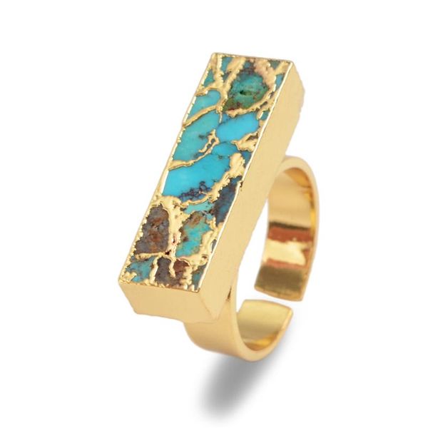 cluster rings fashion rectangle natural turquoises stone adjustable in gold blue cuff for women men, Golden;silver
cluster rings fashion rectangle natural turquoises stone adjustable in gold blue cuff for women men, Golden;silver