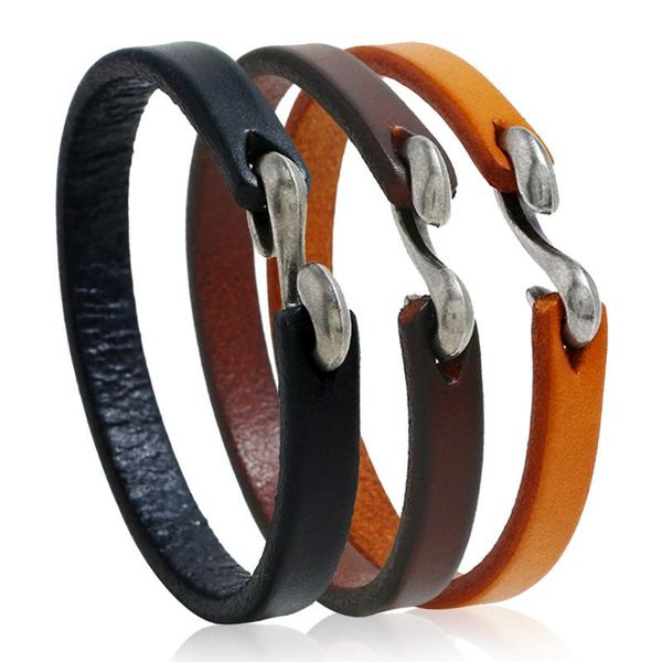 charm bracelets men bracelet vintage black/brown genuine leather hook wristband bangles male jewelry 20cm/18.5cm, Golden;silver
charm bracelets men bracelet vintage black/brown genuine leather hook wristband bangles male jewelry 20cm/18.5cm, Golden;silver