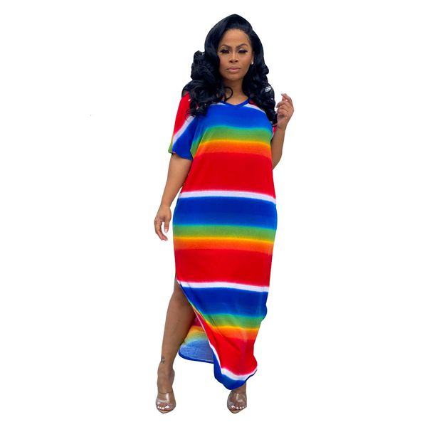 raiow stripes es women summer est v neck short sleeves side split loose casual ankle length 4 colors real image, Black;gray
raiow stripes es women summer est v neck short sleeves side split loose casual ankle length 4 colors real image, Black;gray