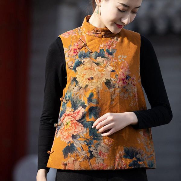 women traditional chinese style vest fashion oriental clothing retro print qipao elegant waistcoats sleeveless hanfu coats ethnic, Red
women traditional chinese style vest fashion oriental clothing retro print qipao elegant waistcoats sleeveless hanfu coats ethnic, Red