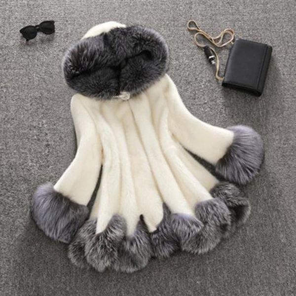 women's wool & blends 2021 warm autumn winter faux fur hooded long coats women sleeve velvet plus size outwear ladies oversized elegant, Black
women's wool & blends 2021 warm autumn winter faux fur hooded long coats women sleeve velvet plus size outwear ladies oversized elegant, Black