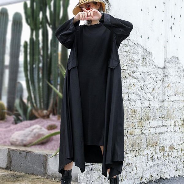 casual dresses long dress women arrivals o neck sleeve black irregular hem loose plus size ladies, Black;gray
casual dresses long dress women arrivals o neck sleeve black irregular hem loose plus size ladies, Black;gray