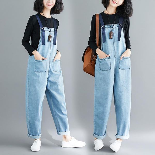 women's jumpsuits & rompers autumn spring women loose solid light color denim casual vintage washed pockets female long jeans, Black;white
women's jumpsuits & rompers autumn spring women loose solid light color denim casual vintage washed pockets female long jeans, Black;white