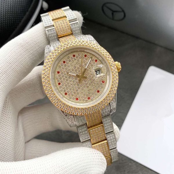 men's watch 40mm gold diamond automatic mechanical date stainless steel watchband waterproof luminous dial sapphire, Slivery;brown
men's watch 40mm gold diamond automatic mechanical date stainless steel watchband waterproof luminous dial sapphire, Slivery;brown