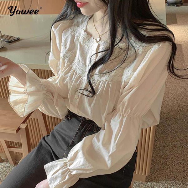 sweet casual white shirts and blouse women cotton see through korean fashion hollow out 2021 autumn women's blouses &
sweet casual white shirts and blouse women cotton see through korean fashion hollow out 2021 autumn women's blouses &