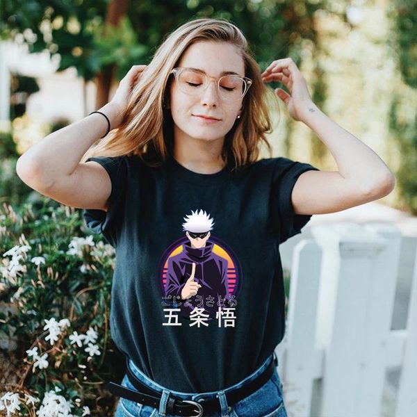 women's t-shirt womens japan anime jujutsu kaisen printed t shirt cool kawaii gojo satoru graphic cotton fashion casual loose tee, White
women's t-shirt womens japan anime jujutsu kaisen printed t shirt cool kawaii gojo satoru graphic cotton fashion casual loose tee, White