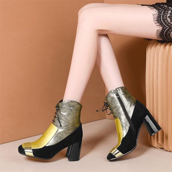 boots dilalula 2021 women autumn winter genuine leather ankle ladies high heels mixed color party night club short, Black
boots dilalula 2021 women autumn winter genuine leather ankle ladies high heels mixed color party night club short, Black