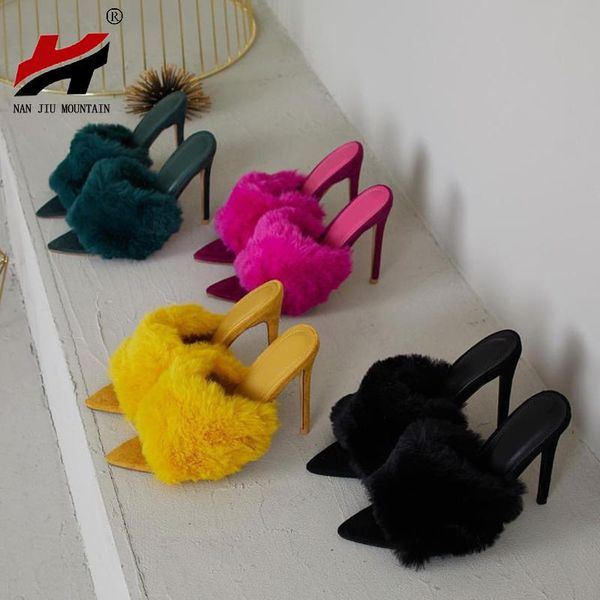 2021 sandals spring and summer fur bright high heel slippers women's shoes plus size 35-43 dress, Black
2021 sandals spring and summer fur bright high heel slippers women's shoes plus size 35-43 dress, Black