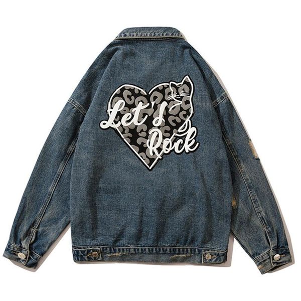 men's jackets harajuku streetwear jean jacket leopard heart letters print hole vintage coat autumn hip hop casual couple denim, Black;brown
men's jackets harajuku streetwear jean jacket leopard heart letters print hole vintage coat autumn hip hop casual couple denim, Black;brown