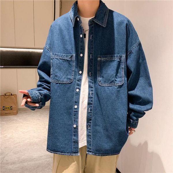 men's casual shirts shirt long sleeve solid color denim loose small fresh trend versatile handsome spring and autumn tidal current, White;black
men's casual shirts shirt long sleeve solid color denim loose small fresh trend versatile handsome spring and autumn tidal current, White;black