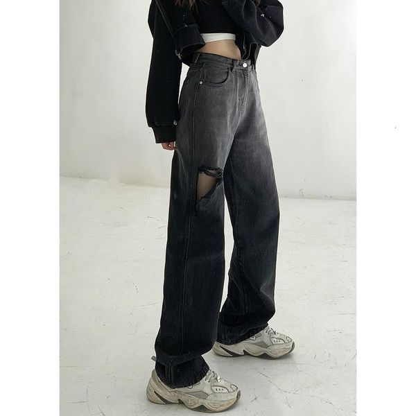 women's jeans jeans with holes new high waist loose straight pants in spring 2021, Blue
women's jeans jeans with holes new high waist loose straight pants in spring 2021, Blue