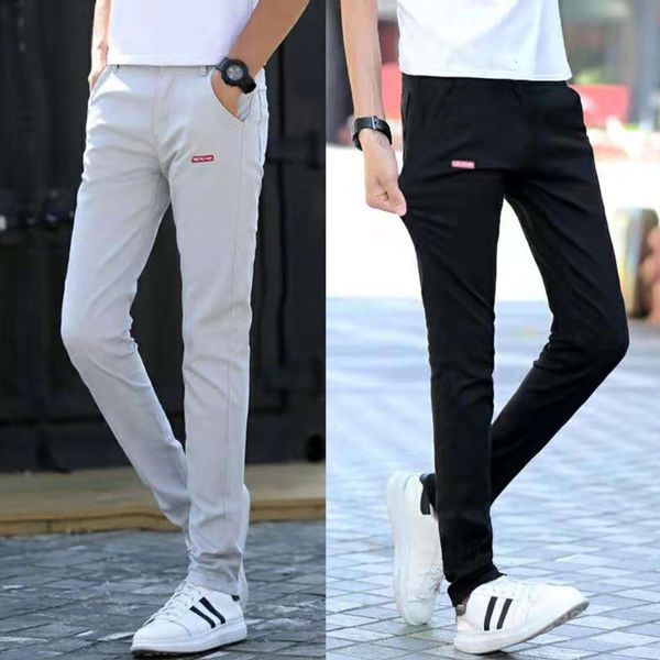 summer trend men's casual pants korean slim elastic leggings versatile straight, White;black
summer trend men's casual pants korean slim elastic leggings versatile straight, White;black