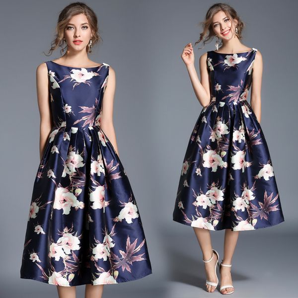 boutique dress autumn women's vest skirt sleeveless one line collar blue flower print, Black;pink
boutique dress autumn women's vest skirt sleeveless one line collar blue flower print, Black;pink