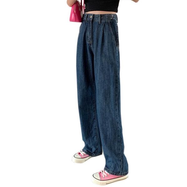 women's jeans high waist female streetwear korean fashion wide leg casual baggy pants 2021 summer design sense straight, Blue
women's jeans high waist female streetwear korean fashion wide leg casual baggy pants 2021 summer design sense straight, Blue