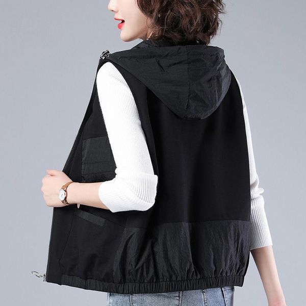 women's vests 2021 women spring vintage print vest lady pockets hooded zipper sleeveless female casual loose plus size waistcoat i904, Black;white
women's vests 2021 women spring vintage print vest lady pockets hooded zipper sleeveless female casual loose plus size waistcoat i904, Black;white