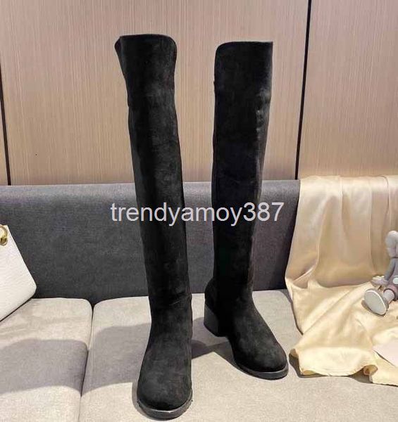 boots net red bandage boots women's knee fashion thick heel low round head elastic thin, Black
boots net red bandage boots women's knee fashion thick heel low round head elastic thin, Black