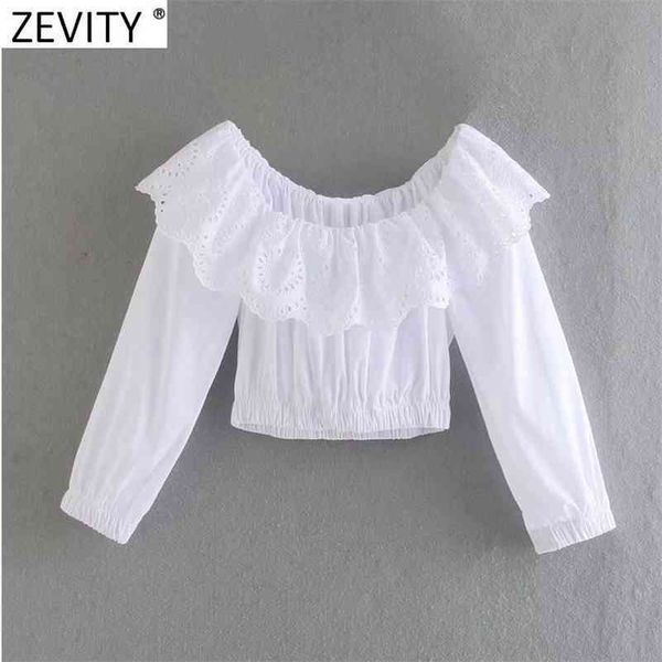 women sweet off shoulder hollow out embroidery ruffles white smock blouse female short slim shirt chic blusas ls9175 210416, White;black
women sweet off shoulder hollow out embroidery ruffles white smock blouse female short slim shirt chic blusas ls9175 210416, White;black