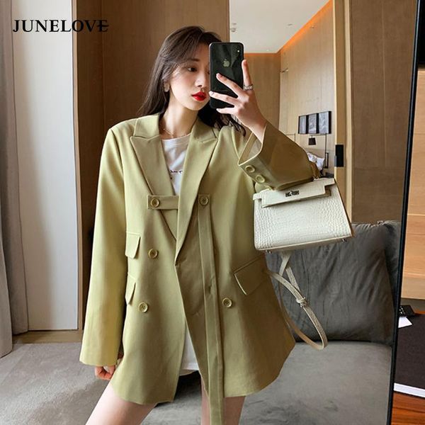 women's suits & blazers junelove women spring double breasted jackets vintage green female loose casual street office lady belt outwear, White;black
women's suits & blazers junelove women spring double breasted jackets vintage green female loose casual street office lady belt outwear, White;black