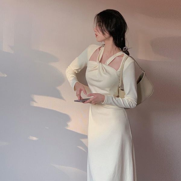 casual dresses women party midi autumn vintage evening knit designer korean fashion elegant dress france retro one-piece 2021, Black;gray
casual dresses women party midi autumn vintage evening knit designer korean fashion elegant dress france retro one-piece 2021, Black;gray