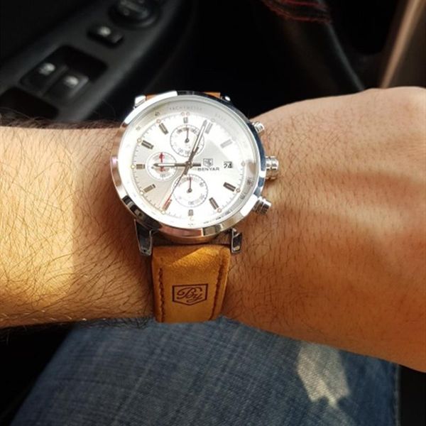 wristwatches 2021 benyar men fashion blue watch men's business quartz chronograph leather wristwatch relogio masculino, Slivery;brown
wristwatches 2021 benyar men fashion blue watch men's business quartz chronograph leather wristwatch relogio masculino, Slivery;brown