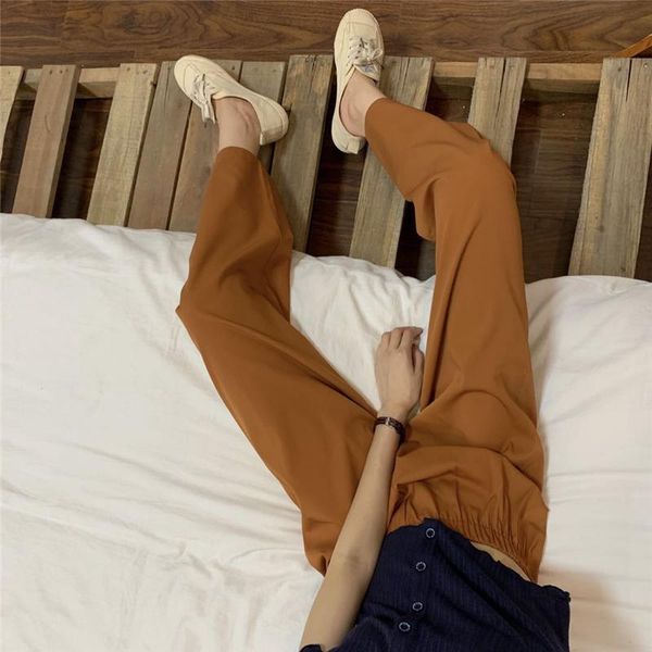 women's pants & capris 2021 women summer casual brown long wide leg elastic high waist loose thin chiffon trousers, Black;white
women's pants & capris 2021 women summer casual brown long wide leg elastic high waist loose thin chiffon trousers, Black;white