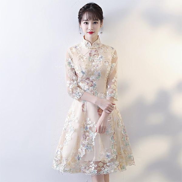 ethnic clothing vintage button traditional chinese lady lace embroidery cheongsam a-line mandarin collar qipao hollow out evening dress, Red
ethnic clothing vintage button traditional chinese lady lace embroidery cheongsam a-line mandarin collar qipao hollow out evening dress, Red