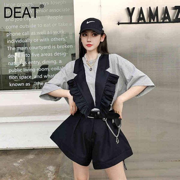 women white ruffles patchwork office lady t-shirt round neck short sleeve slim fit fashion tide summer 7e7794 210421
women white ruffles patchwork office lady t-shirt round neck short sleeve slim fit fashion tide summer 7e7794 210421