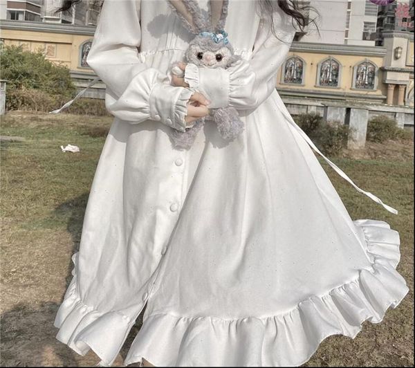 spring autumn women dress womens peter pan collar white bag party japanese lolita style cute kawaii long ruffles, Black;gray
spring autumn women dress womens peter pan collar white bag party japanese lolita style cute kawaii long ruffles, Black;gray