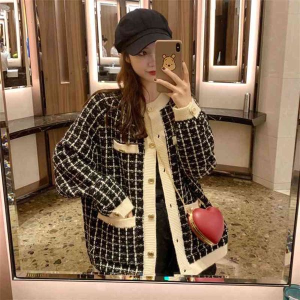 women's jackets coats long sleeve sweater early autumn french niche loose wear small fragrance knitting cardigan ylhi, Black;brown
women's jackets coats long sleeve sweater early autumn french niche loose wear small fragrance knitting cardigan ylhi, Black;brown