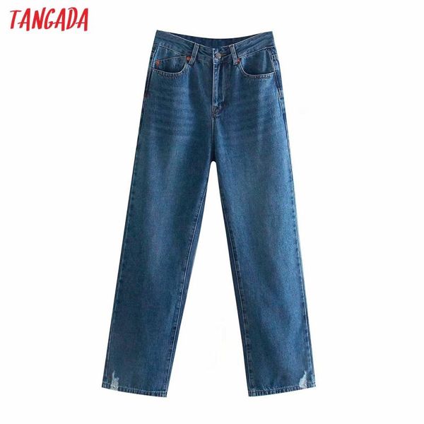women's jeans tangada 2021 fashion women ripped blue pants long trousers pockets buttons female 4m147
women's jeans tangada 2021 fashion women ripped blue pants long trousers pockets buttons female 4m147