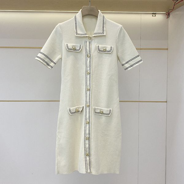 dress fadan family french polo collar xiaoxiang socialite style knitted summer skirt, White;black
dress fadan family french polo collar xiaoxiang socialite style knitted summer skirt, White;black