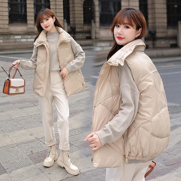 women's vests 2021 autumn winter women waistcost vest fashion sleeveless loose style zipper casual thick warm padded coat chaleco, Black;white
women's vests 2021 autumn winter women waistcost vest fashion sleeveless loose style zipper casual thick warm padded coat chaleco, Black;white