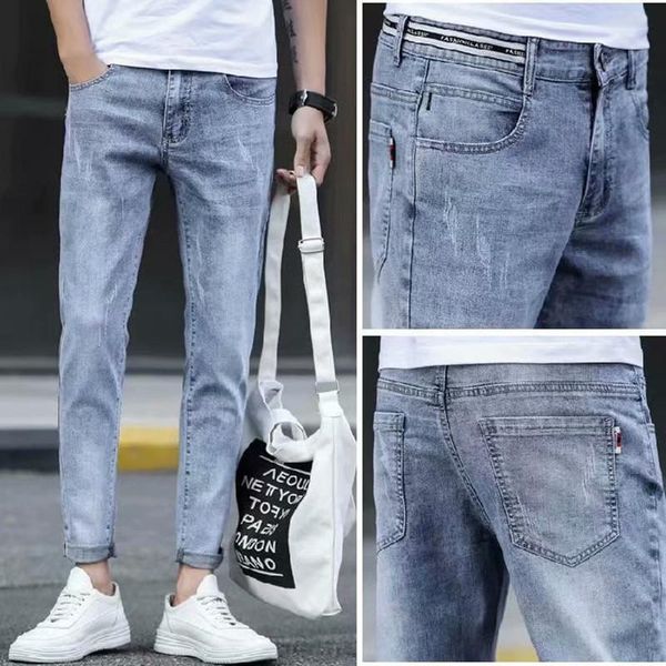 men's jeans denim autumn brand stretch slim straight korean casual light-colored feet students cowboy teenagers pencil pants, Blue
men's jeans denim autumn brand stretch slim straight korean casual light-colored feet students cowboy teenagers pencil pants, Blue