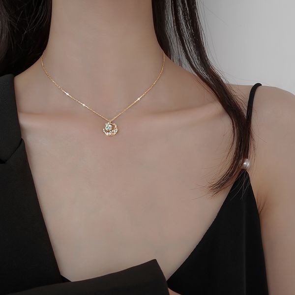 moon necklace female niche design feeling necklace necklace female collarbone chain contracted temperament dust system, Silver
moon necklace female niche design feeling necklace necklace female collarbone chain contracted temperament dust system, Silver