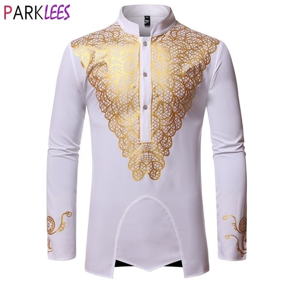 luxury metallic gold print african man clothing agbada kaftan attire white wedding mens dress shirts nehru collar dashiki shirt 210522, White;black
luxury metallic gold print african man clothing agbada kaftan attire white wedding mens dress shirts nehru collar dashiki shirt 210522, White;black