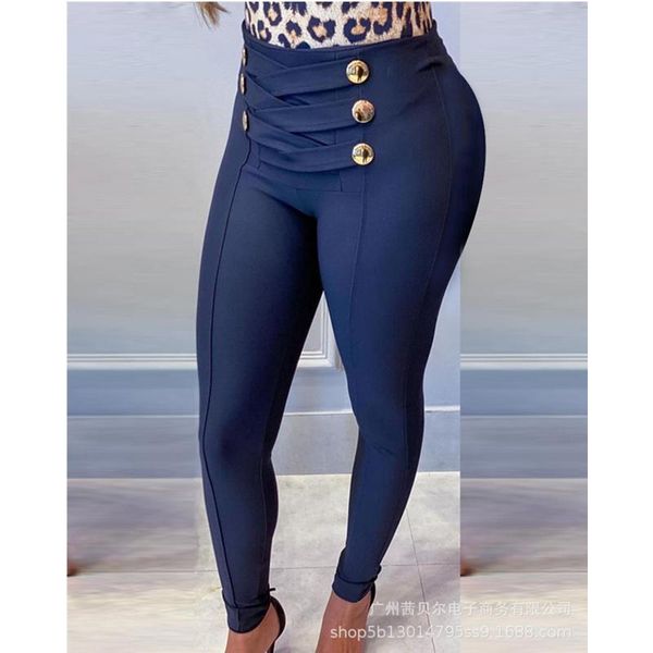women's leggings wepbel elegant bandage button pants ladies fashion high waist slim fit elastic bodycon trousers, Black
women's leggings wepbel elegant bandage button pants ladies fashion high waist slim fit elastic bodycon trousers, Black