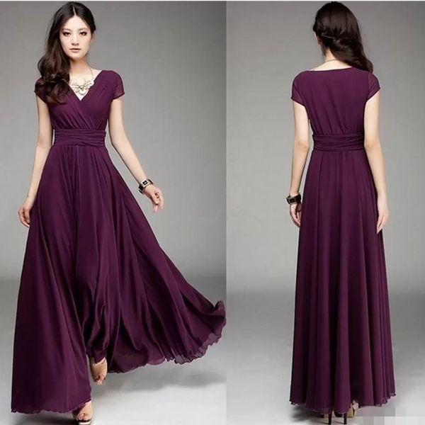cap sleeves chiffon long bridesmaid dresses v neck maid of honor dress wedding guest plus size dresses, White;pink
cap sleeves chiffon long bridesmaid dresses v neck maid of honor dress wedding guest plus size dresses, White;pink