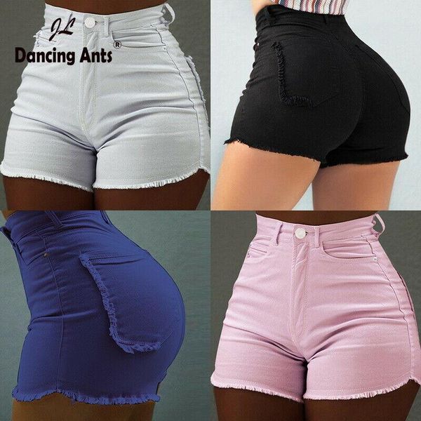women jeans short skinny high waist slim denim shorts korean style street solid ripped female cotton 2021 summer women's, White;black
women jeans short skinny high waist slim denim shorts korean style street solid ripped female cotton 2021 summer women's, White;black