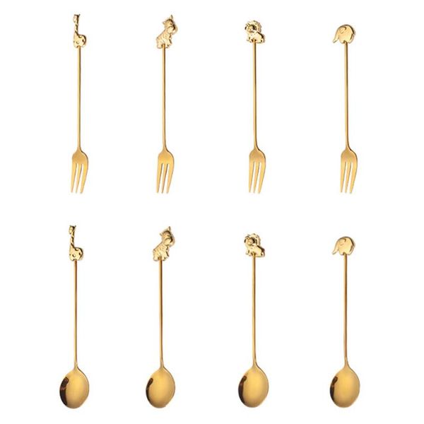 spoons 8pcs/set stainless steel golden cutlery set dinnerware tableware fork spoon christmas gift animals
spoons 8pcs/set stainless steel golden cutlery set dinnerware tableware fork spoon christmas gift animals