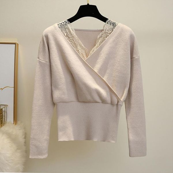 fashion sweet fake two pieces womens sweater clothing autumn winter cross v neck lace long sleeve base ol black, White;black
fashion sweet fake two pieces womens sweater clothing autumn winter cross v neck lace long sleeve base ol black, White;black