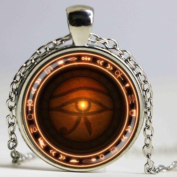the eye of horus necklace runes magic vintage glass ornaments pendant necklaces, Silver
the eye of horus necklace runes magic vintage glass ornaments pendant necklaces, Silver