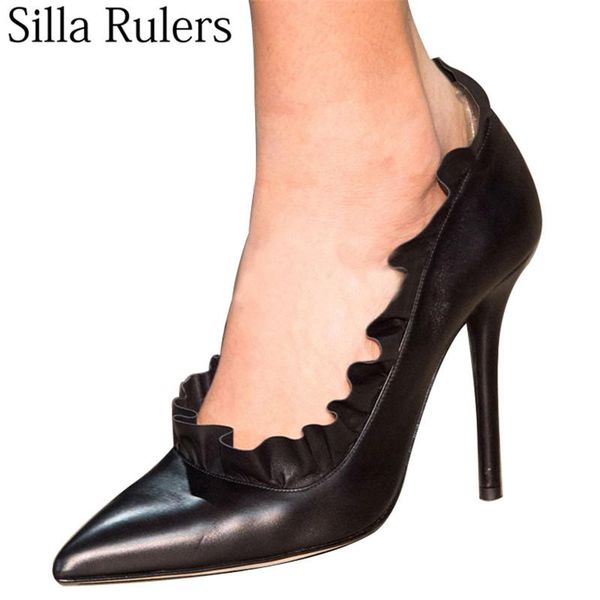 dress shoes silla rulers style genuine leather lace high heel pumps woman slip on pointed toe shallow mary janes women wedding, Black
dress shoes silla rulers style genuine leather lace high heel pumps woman slip on pointed toe shallow mary janes women wedding, Black