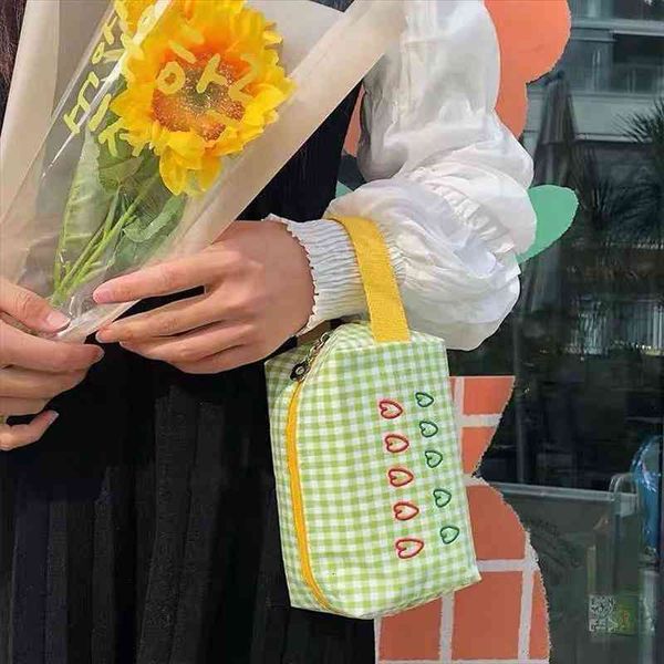 korean ins style green grid cosmetic bags women fashion large clutch handbag double side heart flower pattern makeup storage bag
korean ins style green grid cosmetic bags women fashion large clutch handbag double side heart flower pattern makeup storage bag