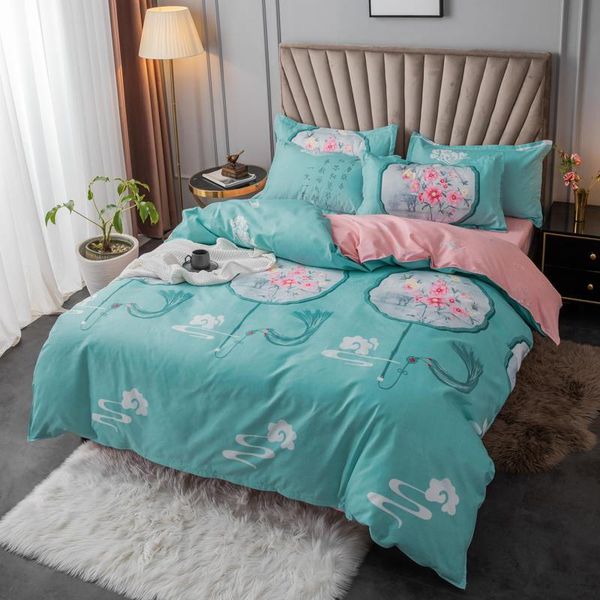 bedding sets with flat sheet king size sabanas de para cama chinese style duvet cover set for quilt covers bedclothes