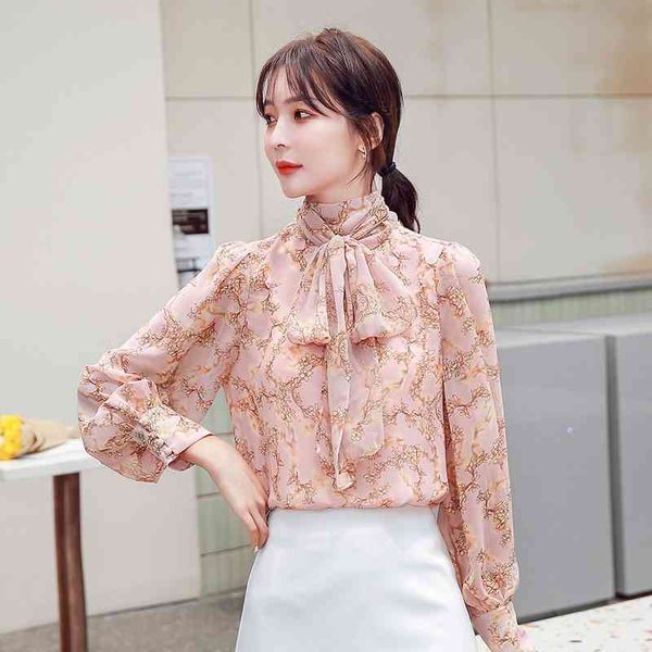 autumn floral printed chiffon shirt women's blouse long-sleeved bow stand collar korean fashion clothing 50a 210420, White
autumn floral printed chiffon shirt women's blouse long-sleeved bow stand collar korean fashion clothing 50a 210420, White