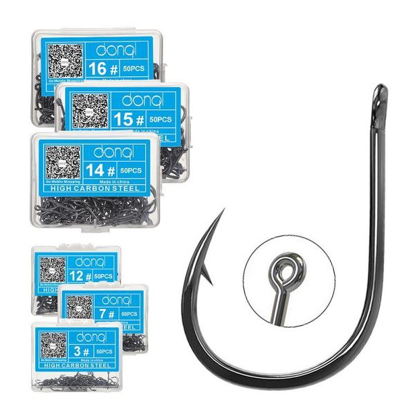 50pcs fishing hooks set barbed single circle carp hook high carbon steel sea fishinhook accessories tackle
50pcs fishing hooks set barbed single circle carp hook high carbon steel sea fishinhook accessories tackle