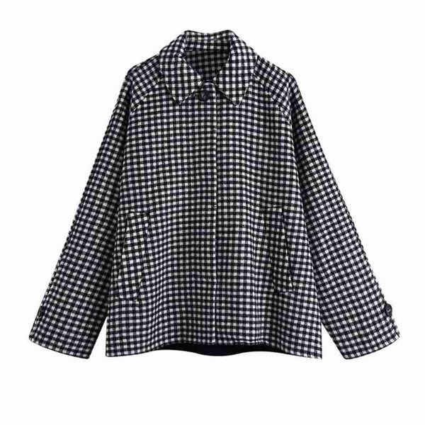 women autumn vintage loose cloak wool blends coats plaid long sleeve fashion street female warm elegant outerwear clothes 210513, Black
women autumn vintage loose cloak wool blends coats plaid long sleeve fashion street female warm elegant outerwear clothes 210513, Black