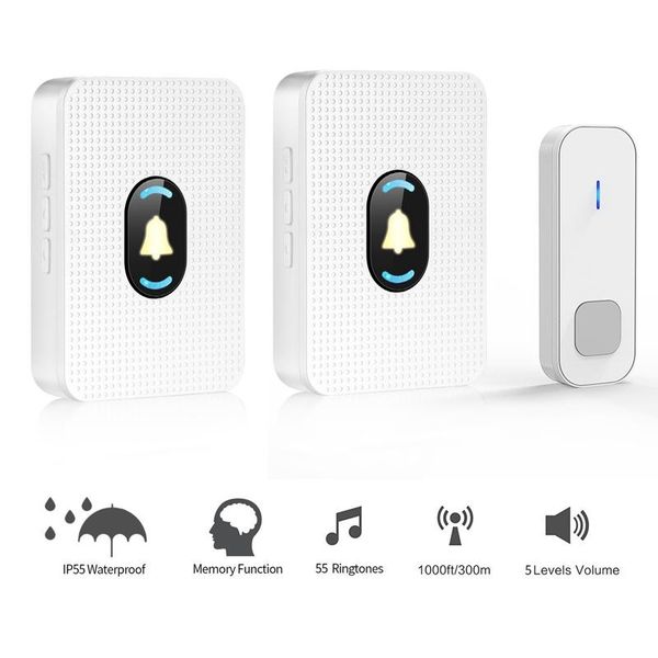 wireless doorbell waterproof door bell chime kit with 1 push button 2 receiver led night light for home office us plug doorbells
wireless doorbell waterproof door bell chime kit with 1 push button 2 receiver led night light for home office us plug doorbells